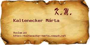 Kaltenecker Márta névjegykártya